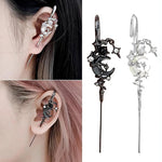Boucles d'oreilles diamant avec étoile et lune