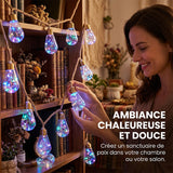 Guirlande lumineuse avec ampoules suspendues à des cordes de jute