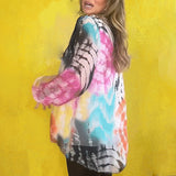 Top décontracté à col en V Tie-dye
