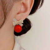 Boucles d'oreilles en perles papillon rouges