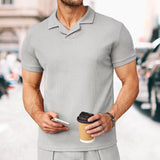 Nouveau polo à col en V gaufré d'été 2023