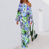 Ensemble de Robes Asymétriques au Motif Abstrait