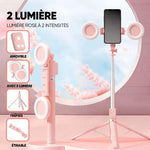 Bâton de selfie 6 en 1 avec lumière d'appoint