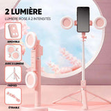 Bâton de selfie 6 en 1 avec lumière d'appoint