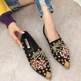 Chaussures cloutées cerise strass