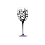 Verres à vin Arbre des Quatre Saisons - Art Peint à la Main