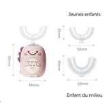 Brosse à dents pour enfants en forme de U de dinosaure