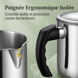 Pot à huile en acier inoxydable avec filtre
