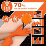 Gants en nitrile orange(50pcs)