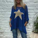 Tops en crochet à col rond et creux étoiles