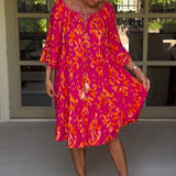 Robe à manches amples avec imprimé