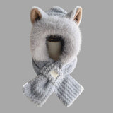 Bonnet et écharpe 2 en 1 avec oreilles de renard mignonnes