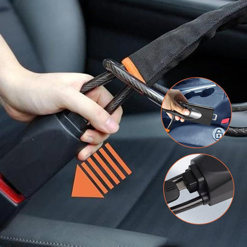 Bloqueo de Volante, Dispositivo Antirrobo Universal para Coche con 2 Llaves