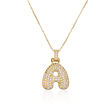 Collier pendentif en cristal alphabet glacé