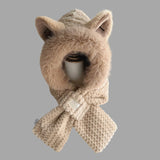 Bonnet et écharpe 2 en 1 avec oreilles de renard mignonnes