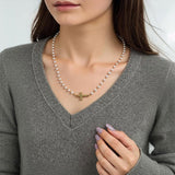 Collier croisé avec perles