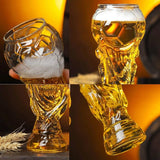 Verre à bière style trophée de football
