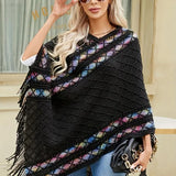 Pull Poncho à franges