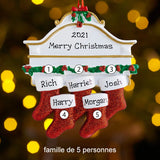 Pendentif chaussettes de Noël Noms de famille personnalisés (sans lettres) - Bricoler soi-même