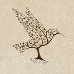 Décoration murale en métal colibri et brindilles
