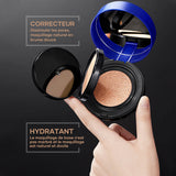 Fond de teint liquide anti-cernes en poudre pressée coussin 2 en 1