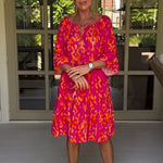 Robe à manches amples avec imprimé