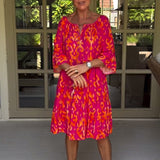 Robe à manches amples avec imprimé