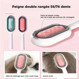 Peigne d'épilation pour animaux de compagnie avec réservoir d'eau