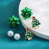 Boucles d'oreilles en perles avec fleurs de Noël