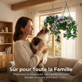 Paniers suspendus de faux lilas des Indes