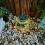 Lampe de jardin solaire en métal Hibou