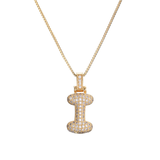 Collier pendentif en cristal alphabet glacé