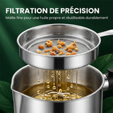 Pot à huile en acier inoxydable avec filtre