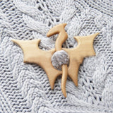 Broche avec Motif Animal en Bois (Clip de Chandail)