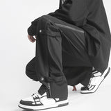 Pantalon droit à fermeture éclair triple défense