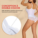 Combinaison Sexy à Col en V Profond en Dentelle