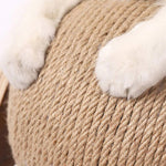 Griffoir Chat en Bois Massif avec Boule à Rouler Sisal