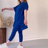 Ensemble deux pièces en tricot extensible pour femmes