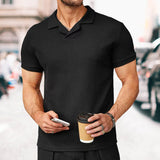 Nouveau polo à col en V gaufré d'été 2023