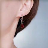Ensemble de bijoux élégant avec collier et boucles d'oreilles en forme de fleur de rose