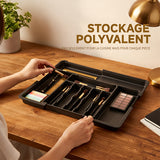Plateau de rangement extensible et réglable pour ustensiles de cuisine