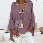 Chemise grande taille en coton lin Dandelion