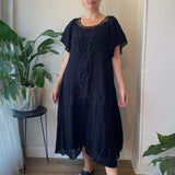 Robe à ourlet en dentelle et patchwork
