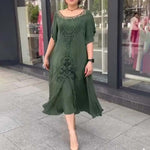 Robe à ourlet en dentelle et patchwork