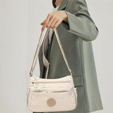 Sac bandoulière tendance uni à multiples poches zippées