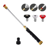 Pistolet d’arrosage haute pression pour tuyau de jardin avec 3 buses haute pression