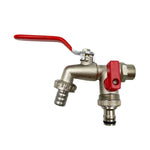 Robinet double sortie en alliage de zinc pour jardinage