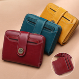 Mini porte-monnaie compact à deux volets pour femmes avec blocage RFID