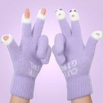 Gants tricotés en laine mignons