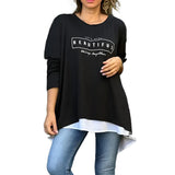 Lettre Col rond Faux T-Shirt deux pièces